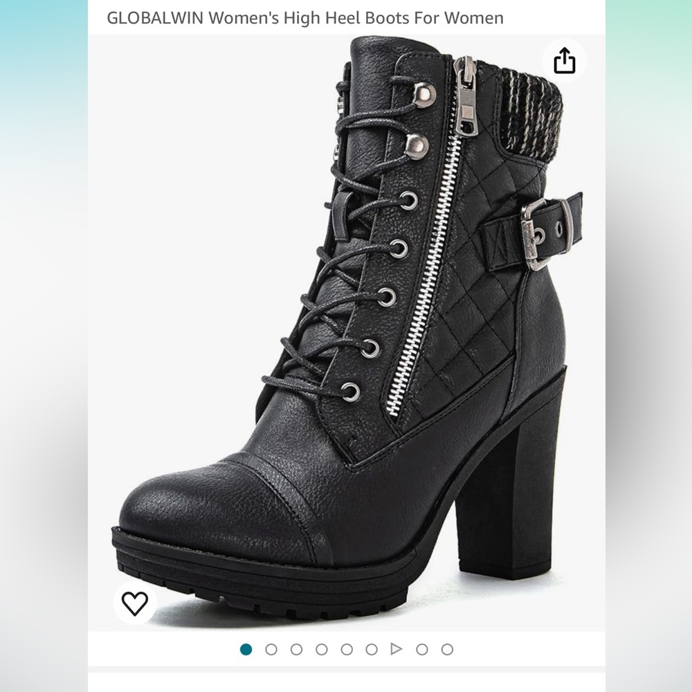 Black High Heel Boots - size 8